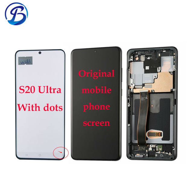 OEM Wholesale Smartphone Screens for samsung Galaxy S20 Ultra Display Lcd Touch Digitizer Assembly Sensor Mobile Phone With Dots