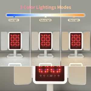Fabricants Bureau Luminosité Dimmable Illuminé Grossissement 2X 3X Avec Lumière Led Thérapie Vanité <span class=keywords><strong>Miroir</strong></span> de Maquillage à Trois Volets - Product Image 6