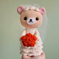 Gros Crochet Couple Ours Portant Robe De Mariée et Costume Belle Amigurumi Mariée et Marié Ours Saint Valentin Cadeau