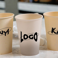 Gobelet en papier kraft jetable à paroi unique pour café, vin, tequila, gaufrage et estampage avec logo personnalisé