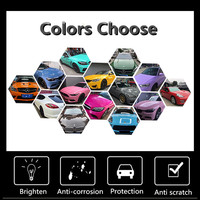 Ventes chaudes avec film vinyle pour carrosserie de voiture de couleur rouge brillante de 1,52*18m sans bulles d'air