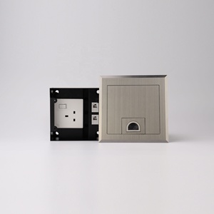 Boîte de sol électrique en acier inoxydable avec 2 prises de courant et 2 ports de données combinés et fonction de fermeture douce - Product Image 3
