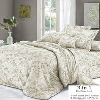 Parures de draps en microfibre imprimées, directement de l'usine, 1 drap avec 2 taies d'oreiller, taille personnalisée