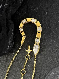 Pulsera de Serpiente de Oro Real de 18k de Lujo Xinfly con Diamante Natural de 0.13ct, Pulseras de Cadena y Eslabones Finos, Bonitas para Damas - Product Image 3