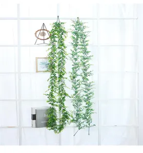 도매 인공 아이비 잎 식물 포도 나무 벽 장식 플라스틱 단풍 기는 아이비 상록 가짜 매달려 포도 나무 화환 잎