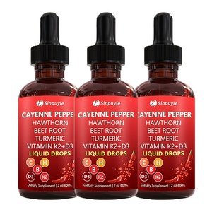 Suplemento Líquido de Pimienta Cayena, Espino Blanco, Raíz de Remolacha y Cúrcuma con Vitaminas K2+D3 para el Bienestar Vascular (Stock Local en EE. UU.) - Product Image 1