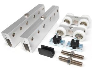 Kit de rails et roulettes robustes pour portes coulissantes en verre de porte d'entrée d'appartement - Product Image 4