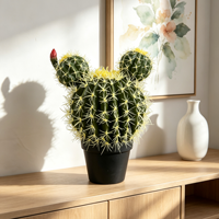 Sculpture de cactus ovale géant surdimensionné en fausse plante, grande décoration artificielle de cactus, écologique et durable, pour mariage, maison, bureau, désert