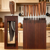 Ensemble d'outils de chef, support de rangement pour couteaux de cuisine en bois, support de rangement durable pour outils, logo personnalisable, adapté à un usage quotidien