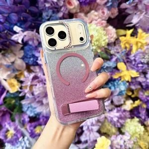 Coque de protection intégrale magnétique transparente à paillettes brillantes avec cadre souple et dos <span class=keywords><strong>rigide</strong></span> pour iPhone 17 Pro Max 16 15 14 13 - Product Image 3