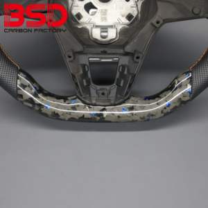 Volant BSD en carbone pour VW <span class=keywords><strong>Taigo</strong></span> GT GTI R Line Modifier Van Custom Brand New Style <span class=keywords><strong>Sport</strong></span> Véritable Volant en fibre de carbone forgé - Product Image 4