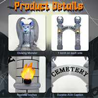 Ourwarm 10FT Halloween gonflable gargouille château arc fête décoration extérieure