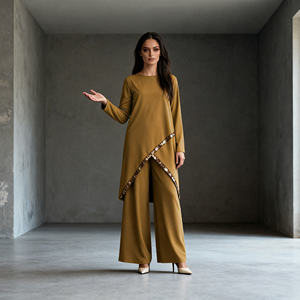 Abaya élégante en polyester longue et personnalisée de qualité supérieure pour femmes musulmanes, robe de soirée élégante - Product Image 3