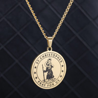 Nouveau collier en acier inoxydable le plus vendu avec pendentif Saint Christophe pour la protection en voyage