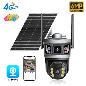 <span class=keywords><strong>Caméra</strong></span> <span class=keywords><strong>solaire</strong></span> V380 extérieure panoramique et inclinable avec détection <span class=keywords><strong>de</strong></span> mouvement, triple vue, vision nocturne HD 4G, Wi-Fi, <span class=keywords><strong>surveillance</strong></span> <span class=keywords><strong>de</strong></span> verger, dôme IP65 - Product Image 3
