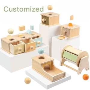 Jouet éducatif <span class=keywords><strong>Montessori</strong></span> en bois pour enfants - Boîte à balles, boîte à monnaie, ensemble <span class=keywords><strong>de</strong></span> développement, écologique, non toxique, jeu <span class=keywords><strong>de</strong></span> chute <span class=keywords><strong>de</strong></span> balles pour bébé - Product Image 5