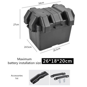 Boman PB005 Boîte de <span class=keywords><strong>batterie</strong></span> de <span class=keywords><strong>voiture</strong></span> vide en polypropylène noir durable ultra-résistant, étanche au lithium, avec sangle de <span class=keywords><strong>fixation</strong></span> BMS - Product Image 5