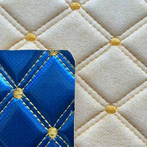 0.5mm Pvc + 5mm 3D Mousse Faux <span class=keywords><strong>Cuir</strong></span> Brodé pour la Décoration, Usine Vente <span class=keywords><strong>Pas</strong></span> <span class=keywords><strong>Cher</strong></span> Non Tissé Pvc <span class=keywords><strong>Cuir</strong></span> Décoratif - Product Image 2