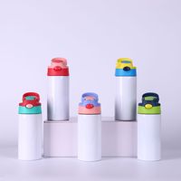 Vaso Infantil Portátil de 12oz/20oz, Vaso de Dibujos Animados Sublimable Libre de BPA, Taza de Agua Reutilizable Segura para Niños