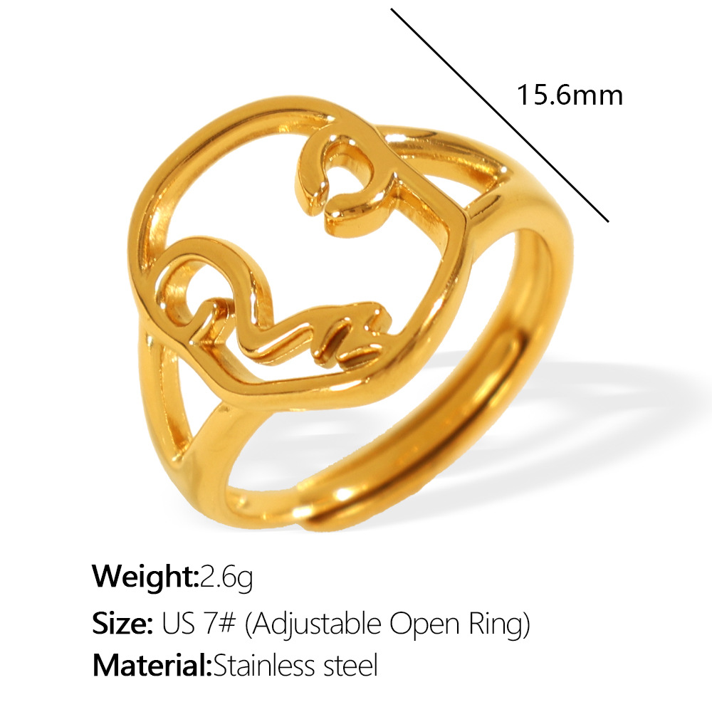 Bague en or réglable JZ101 (largeur 7 mm)