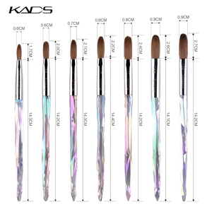 KADS Crystal <b>Nail</b> Brush Kolinsky Sable Round Acrylic Powder Brush Professional <b>Nail</b> <b>Tool</b> Gel Builder <b>Nail</b> Extension Salon Use - Product Image 2