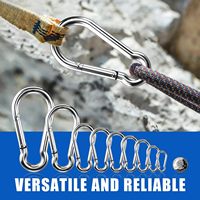 Petit mousqueton en aluminium robuste avec ressort, étanche, garantie 20+ ans, idéal pour le camping, la randonnée, clips métalliques pour corde