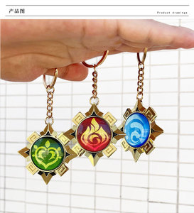 42 designs Jeu <span class=keywords><strong>Genshin</strong></span> Impact Oeil de Dieu <span class=keywords><strong>Porte</strong></span>-clés Liyue Fontaine Métal Double Face Transparent Pendentif <span class=keywords><strong>Porte</strong></span>-clés - Product Image 4