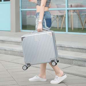 กระเป๋าเดินทางขนาดเล็ก 18 นิ้ว สำหรับผู้หญิง น้ำหนักเบา สีพื้น สีชมพูมาการอง พร้อมกุญแจล็อค ล้อหมุนได้ กระเป๋าเดินทางสำหรับการเดินทาง - Product Image 4