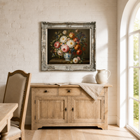 Cadre en bois orné de style baroque, 24x36 pouces, largeur intérieure 14 cm, épaisseur 7 cm, cadre photo argenté antique pour peinture à l'huile, galerie