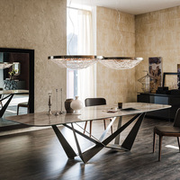 Table à manger en marbre moderne, ensembles de tables à manger de luxe léger