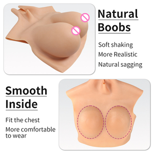 Costume LGBTQ + Gros <span class=keywords><strong>Seins</strong></span> Col Haut Z Cup Silicone Breast Forms Réaliste Gros <span class=keywords><strong>Seins</strong></span> Pour CD Cossdress Trans Sissy Drag Queen - Product Image 5