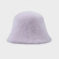 Nouvel Arrivage Chapeau Bob Femme en Véritable Fourrure de Lapin Sans Bord Automne Hiver Chaud Doux et Moelleux Effet Amincissant Broderie Logo Personnalisé