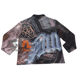 Giacca Invernale Personalizzata con Cerniera Stile Hip Hop, Giacche con Zip in Tessuto Intrecciato Cucite a Mano per Uomo - Product Image 6