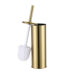 <span class=keywords><strong>Brosse</strong></span> et support de <span class=keywords><strong>toilette</strong></span> en acier métallique pour salle de bain, design moderne, rond et <span class=keywords><strong>doré</strong></span> - Product Image 2