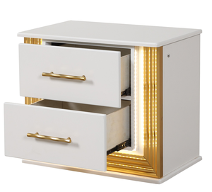 Contemporary <b>Convertible</b> 4PC Queen Bedroom Set with Solid Wood & Gold Finish - Product Image 4