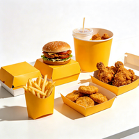 Pochettes personnalisées de haute qualité pour hamburgers et poulet frit, en carton alimentaire biodégradable et pliable, avec logo, respectueuses de l'environnement