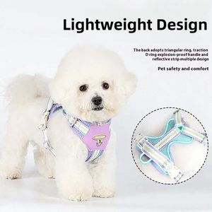 Vendita calda pettorina per cani a righe gilet guinzaglio riflettente senza tiraggio traspirante per cani piccoli/medi/grandi taglia alla moda resistente - Product Image 3