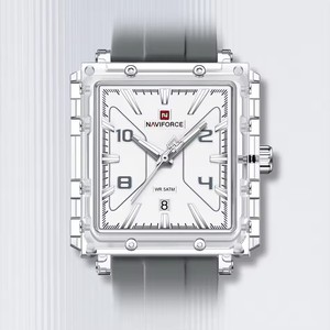 Relojes de Cuarzo Naviforce 6112 para Hombre, Marca Original, Correa de Silicona, Esfera Rectangular, Fecha, Relojes de Lujo Sencillos para Hombre - Product Image 6