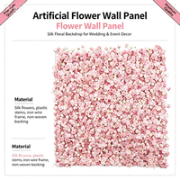 Panel de Flores Artificiales 5D con Base de Tela, Color Blanco y Rosa Bebé, para Decoración de Fondo en Fiestas de Cumpleaños y Eventos