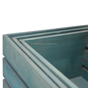 Vintage Campagne Style Caisse En <span class=keywords><strong>Bois</strong></span> Rectangle pour Légumes <span class=keywords><strong>Fruits</strong></span> Poignée Tableau Noir Support Personnalisable <span class=keywords><strong>Prix</strong></span> Réduit - Product Image 5