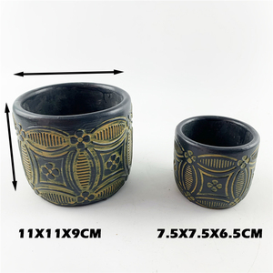 Pot de fleurs moderne mignon <span class=keywords><strong>noir</strong></span> en béton Pot de fleurs succulentes de bureau Pots de ciment Moule Jardinières d'intérieur élégantes - Product Image 6