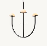 Lampe décorative italienne de luxe en albâtre Riound Natural Alabaster Shades Chandelier Suspension