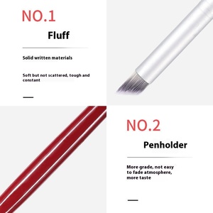 Slanted Head Nail Art Brush Nylon Synthetic Gradient <b>Glitter</b> Smudge <b>Pen</b> Mahogany Handle Starry Sky Ombre Manicure Paint Tool - Product Image 3