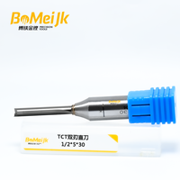 BoMeiJK TCT 2 Flute Straight Router Bit ODM OEM Pemotong Karbida yang Dapat Disesuaikan dengan Sudut Helix 45 & Kekerasan HRC 65