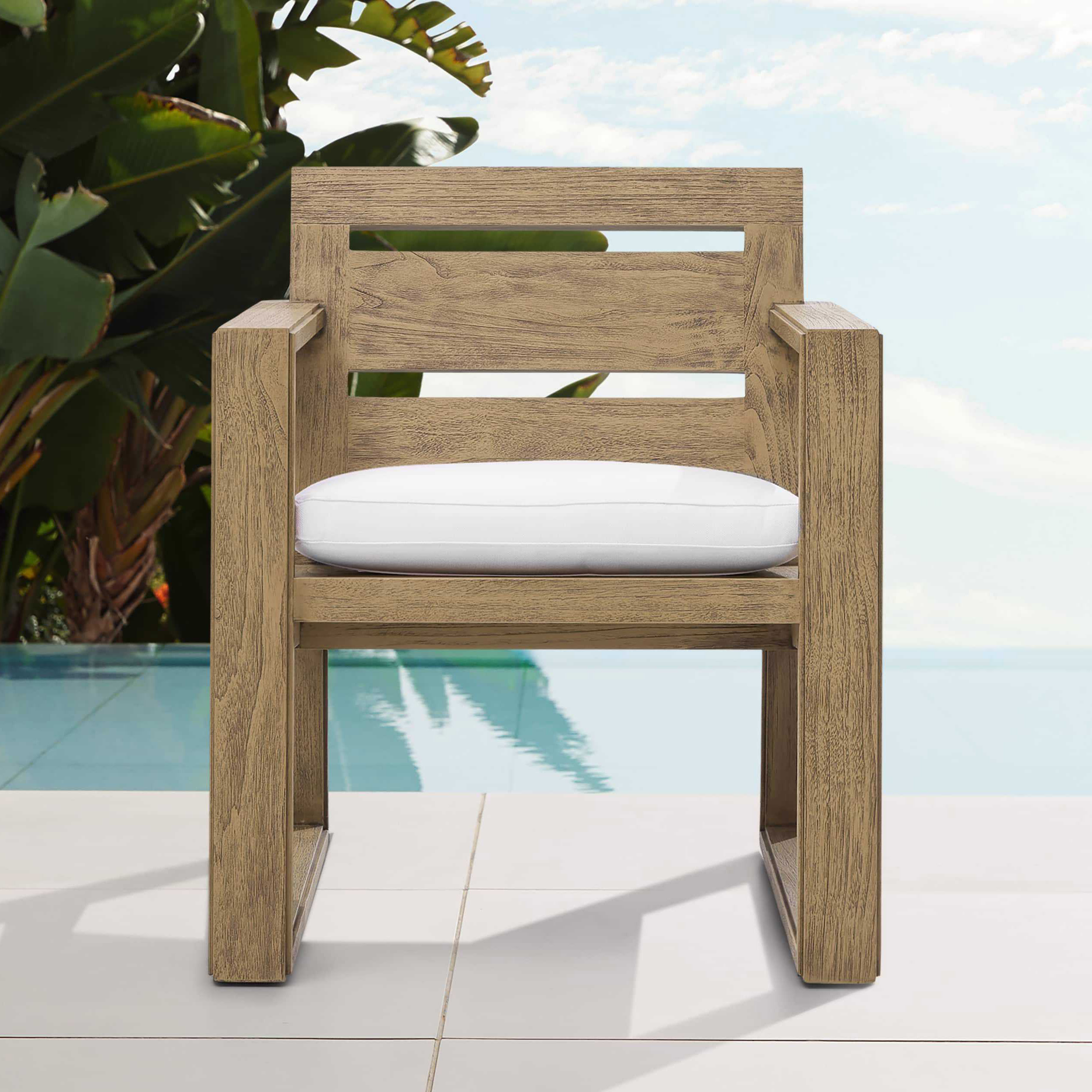 Leisure patio furniture waterproof teak bench outdoor rectangular dining set garden table and chairs