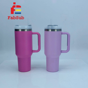 Tumbler Riutilizzabile di Alta Qualità per Sublimazione, 40oz/1200ml, <span class=keywords><strong>con</strong></span> Manico e Cannuccia, Coperchio Trasparente Scorrevole per Sublimazione - Product Image 3