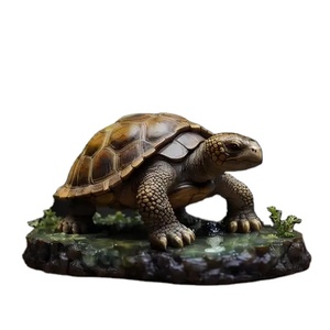 Estatua/estatuilla/escultura de <span class=keywords><strong>tortuga</strong></span> estimulada <span class=keywords><strong>africana</strong></span> de resina, regalo de animal de mesa de poliresina personalizado y manualidades para el hogar y la Oficina - Product Image 2