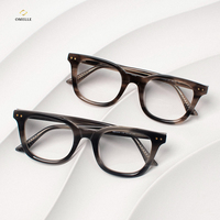 Monture de lunettes vintage pour hommes Lunettes optiques en acétate noir mat Italie Designer Chine Vente en gros