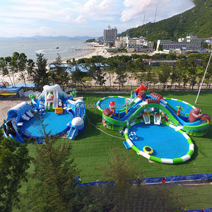 快速送货生日派对充气浮水公园滑水道带泳池充气套装 - Product Image 6