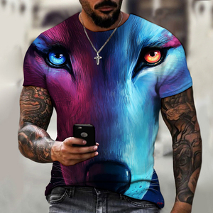 Camiseta de Verano 2023 para <span class=keywords><strong>Hombre</strong></span>, Fresca y Transpirable, de Punto, con Estampado 3D de <span class=keywords><strong>Lobo</strong></span> de Hielo y Fuego, Serie de Terror, Estilo Urbano de <span class=keywords><strong>Hombre</strong></span> <span class=keywords><strong>Lobo</strong></span> Feroz - Product Image 2